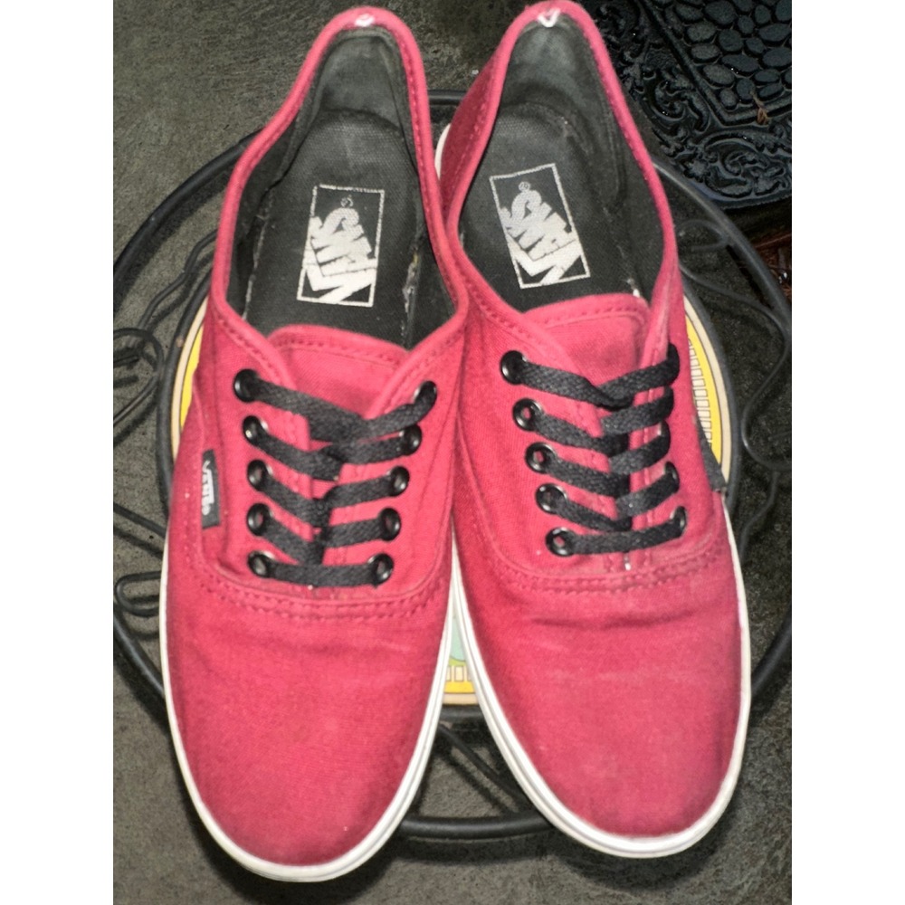 Vans Authentic Canvas Sneakers Low Top Casual Shoes Maroon Women's 6.5 Men's‎ 5